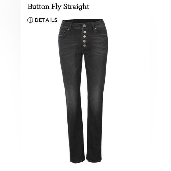 Cabi Black Button Fly Jeans Women’s 4 Straight Leg Stretch Denim Pants 4149 - Picture 1 of 7